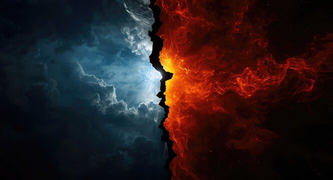 Theological ideas centering on the polar opposition of heaven and hell with emphasis on the clash of light versus darkness