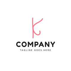 Obraz premium Creative K letter line art logo design for business branding