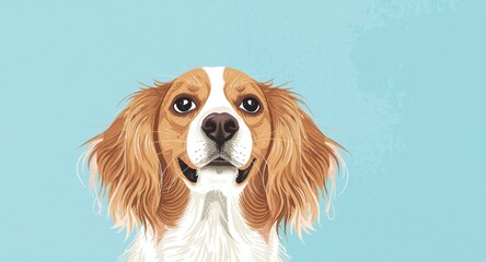 Fototapeta premium Canine sight and dental wellness illustration providing space for detailed information and advertisement