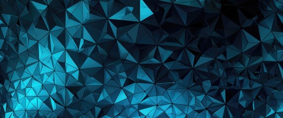 Obraz premium Stylish low poly architecture with a 16 9 ratio and metallic blue green triangle pattern