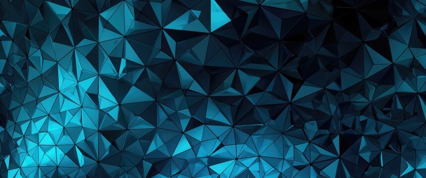 Stylish low poly architecture with a 16 9 ratio and metallic blue green triangle pattern