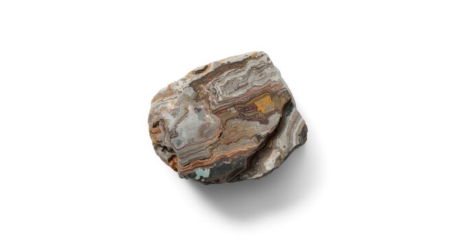 High resolution gneiss metamorphic rock isolated on solid white