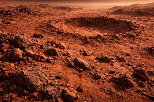 High resolution texture background of Mars surface with detailed rocky terrain