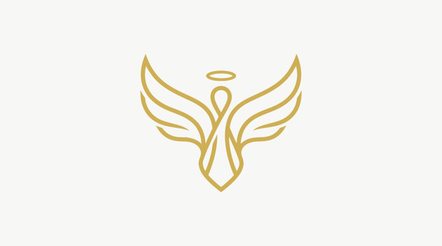 Elegant Gold Angel Logo Design