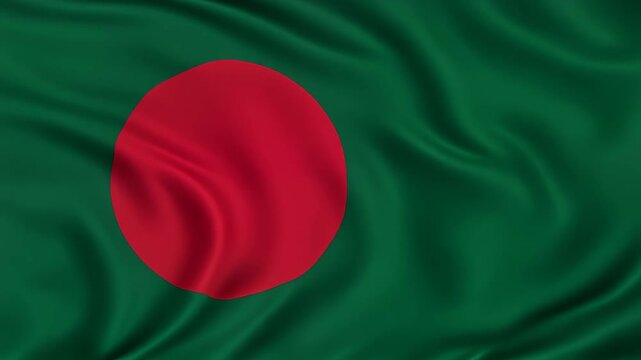Bangladesh Flag Waving in Wind.