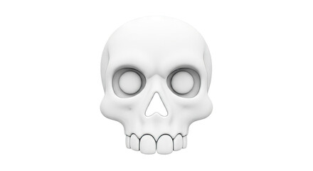 Obraz premium 3D Rendering of a White Skull, Front View