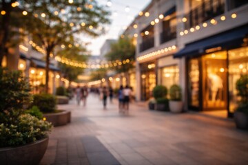 blurred upscale outdoor mall background with smooth lighting