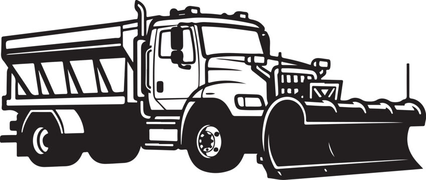 Snowplow truck, winter service vehicle, snow removal truck, dump truck