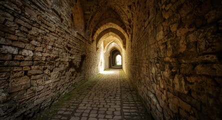 Fototapeta premium Sanctified quiet found amid intricate historic abbey pathways