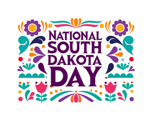 Fototapeta premium Travel and Landmark Vector Graphic, National South Dakota Day Holiday Illustration