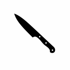 Obraz premium Sleek Black Kitchen Knife with Riveted Handle for Culinary Tasks