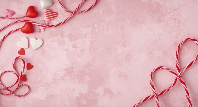 Valentines Day festive copy space background with subtle texture
