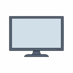 Fototapeta premium Simple Line Art Illustration of a Flat-Screen Monitor