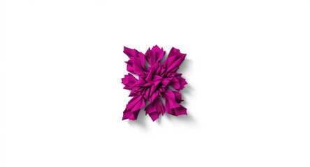 Fototapeta premium Vivid magenta visual art piece with complex shapes displayed on crisp white background
