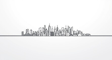 Fototapeta premium White background isolated metropolitan city outline