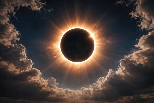 Captivating full view of a total solar eclipse during daytime