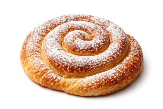 Traditional Mallorcan ensaimada pastry with clipping path