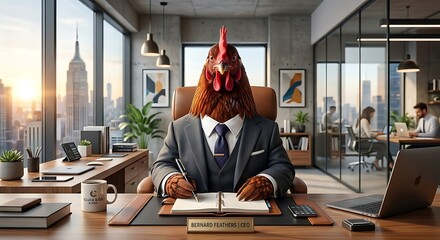 Obraz premium Bernard Feathers, the CEO Chicken
