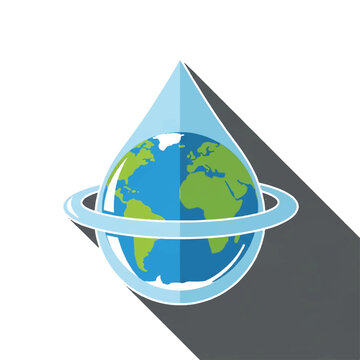 Earth Globe Water Drop Planet.