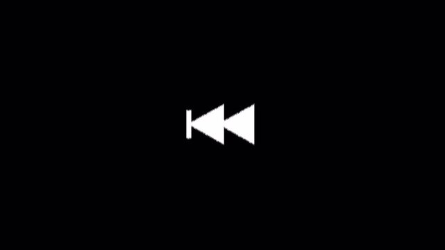 Analog television shows animated VHS rewinds with REWIND text. 4K animated videos
