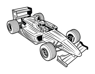 Obraz premium Vector of a sleek formula 1 race car with a driver wearing a helmet
