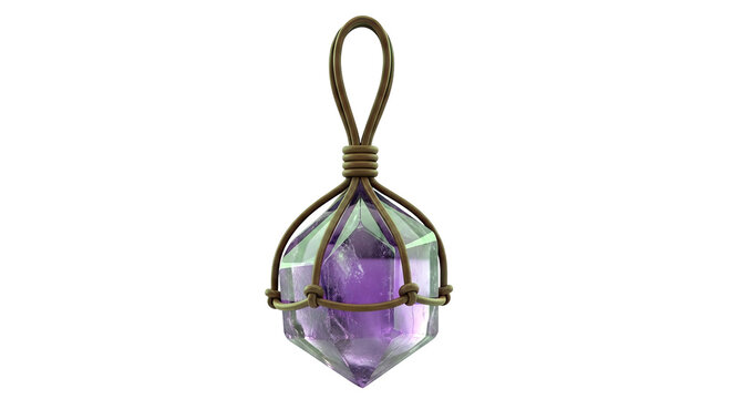 Amethyst Crystal Pendant with Leather Casing