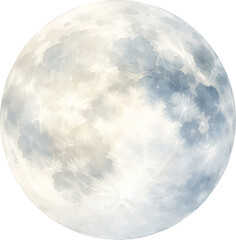 Watercolor full moon celestial illustration isolated on white background © liana