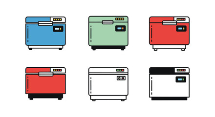 Obraz premium Medical Freezer Line art simple shapes illustration
