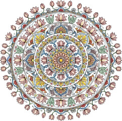 Obraz premium Elegant mandala design with Bengali floral inspiration.