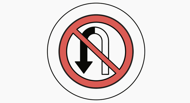No Downward Arrow Traffic Sign Symbol.
