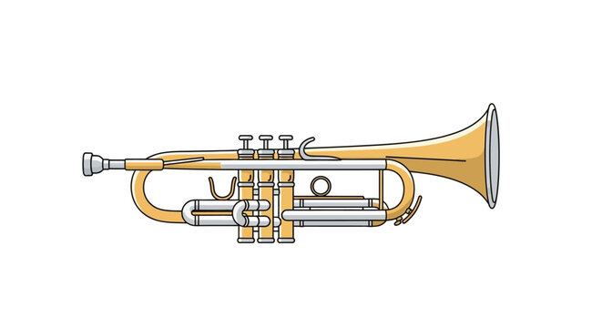 Brass Trumpet Musical Instrument Closeup.