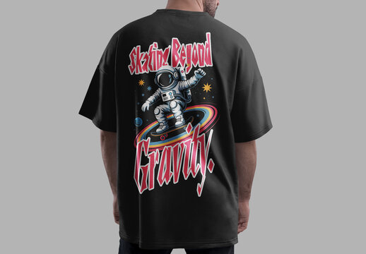 Cosmic Skateboard Astronaut Tshirt Design