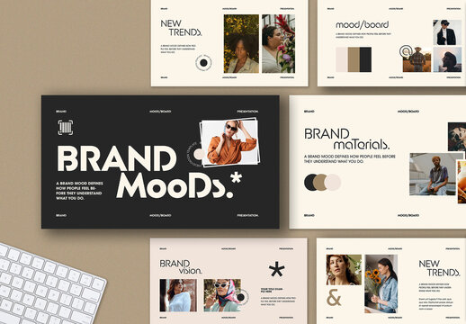Minimal Brand Mood Board Presentation Template for Modern Brand Identity Design
