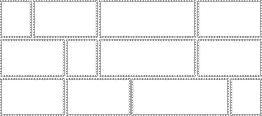 Obraz premium Vector chain link frame border on transparent background for photo collage