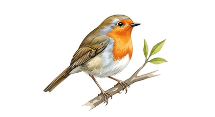 Obraz premium A vibrant robin perched on branch.