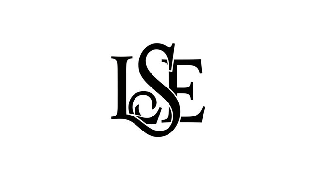 Elegant black and white monogram letter combination logo on white background