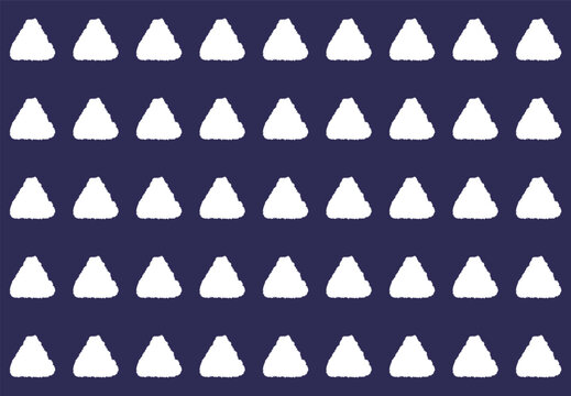 Seamless hand-drawn rounded triangle pattern in white on navy blue background