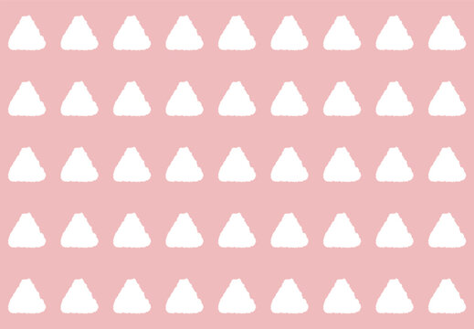 Seamless hand-drawn rounded triangle pattern in white on dusty pink background