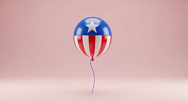 Captain america shield balloon a patriotic symbol floating gracefully on a soft pink background