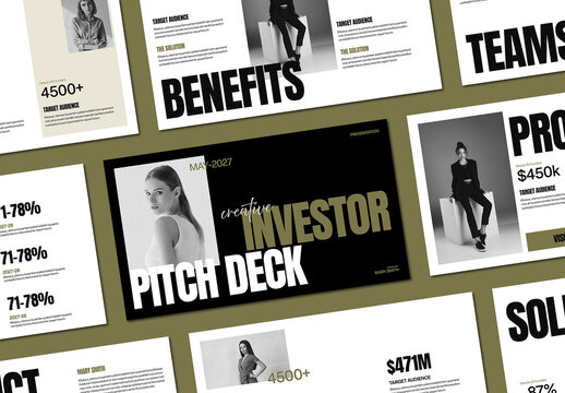 Investor Pitch Deck Presentation Template Layout