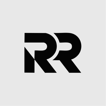 Simple modern black RR logo design