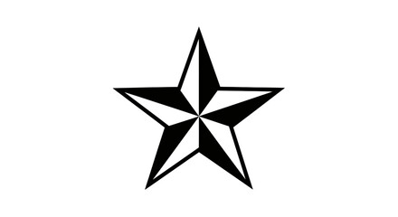 Obraz premium Bold Black and White Nautical Star Symbol Isolated on a Clean White Background