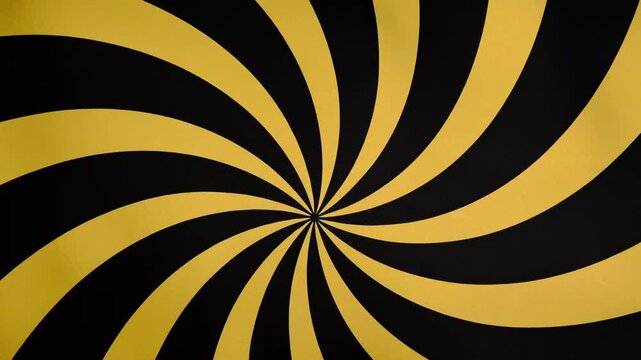 endless hypnotic golden spiral on black background