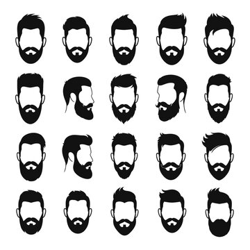 Collection of various beard styles.