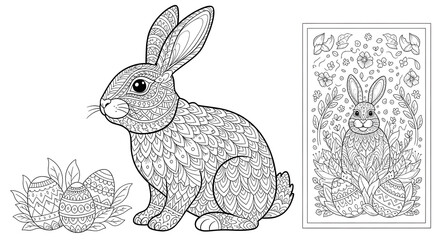 Obraz premium Zentangle Rabbit Coloring