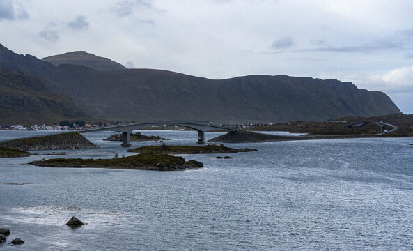 Fredvang Bridges in the Lofoten Islands, Norway