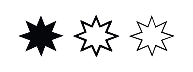 Obraz premium Exploding star burst icon set. Dynamic boom, comic, or notification symbols in filled, bold outline, and thin outline styles.