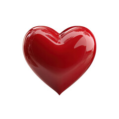Fototapeta premium Glossy Red Heart Shape Object Isolated on Black Background shiny smooth, Isolated, Png Transparent Background
