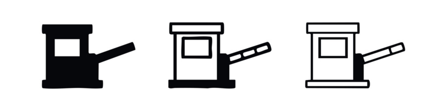 Automatic Toll Booth Icon Set. Barrier gate symbol for road checkpoints and access control. Transportation illustration.