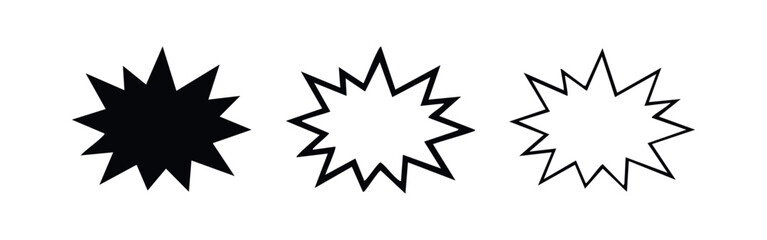 Fototapeta premium Starburst or burst graphic icon set, explosion effect and emphasis symbols